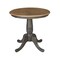 International Concepts Round 30 in Rd Top Pedestal Table, 2 San Remo Chairs, Hickory/Washed Coal, 30 in W, 30 in L, Wood K45-30RT-C10-2 - alternate 3
